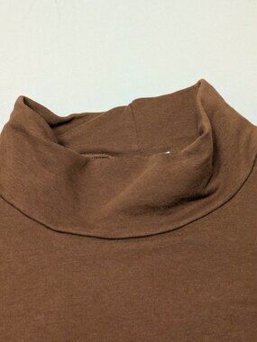 Bryn Walker Cowl Neck Top Brown Bamboo Organic Cotton Blend Lagenlook Size XXS